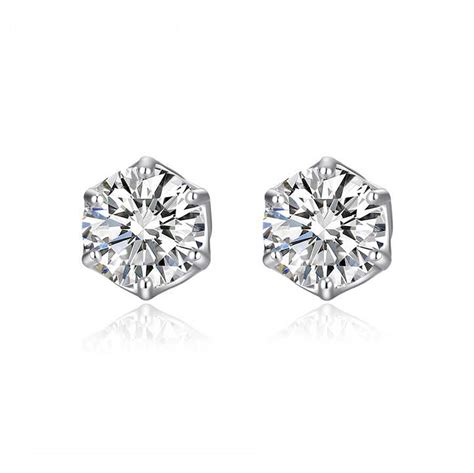0.5 - 1 ct Hexagonal Moissanite Stud Earrings for Men - Single Piece ...