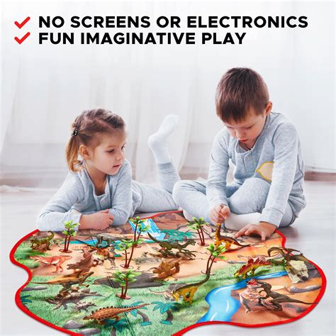 Prehistoric World Dinosaur Figures & Playmat - 12 Toy Dinosaurs For ...