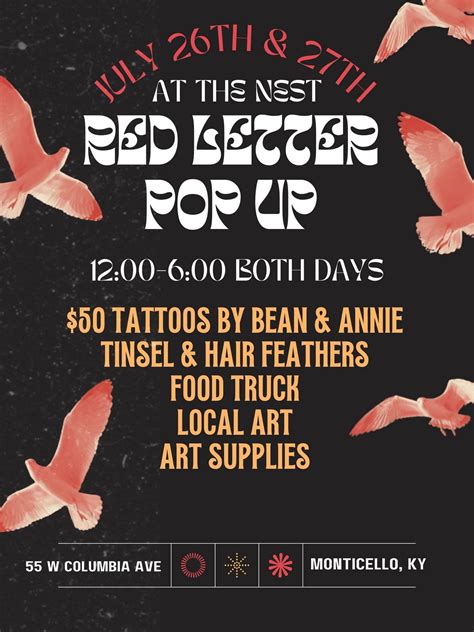 Red Letter Tattoo Shop Pop Up, 55 W Columbia Avenue, Monticello, KY ...
