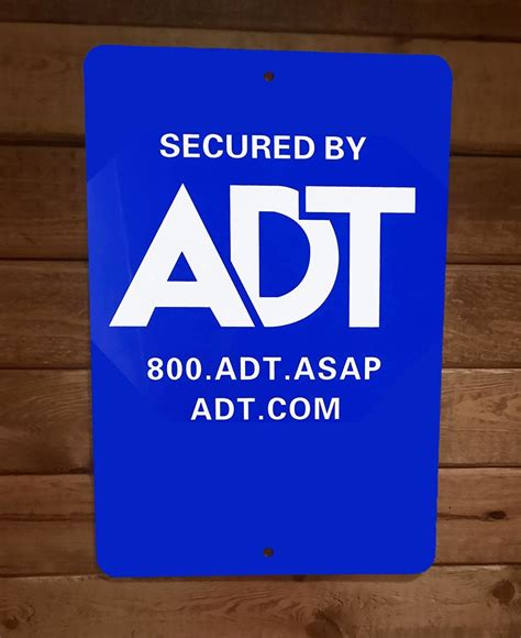 Secured By ADT 8x12 Metal Wall Security Sign Poster – Sign Junky