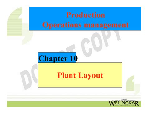 Chapter Plant Layout and its specifications - Plant Layout Chapter 10 ...