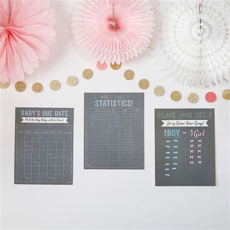 Buy 66 Piece Gender Reveal Baby Shower Game Set - Team Boy Or Team Girl ...
