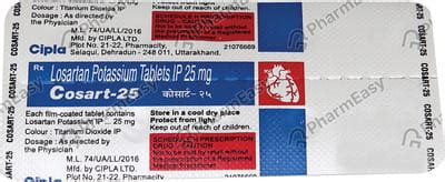 Cosart 25 MG Tablet (10): Uses, Side Effects, Price & Dosage | PharmEasy