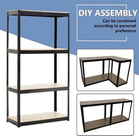 Buy Storage Shelves Set of 2,4 Tier Adjustable Garage Storage Shelving ...