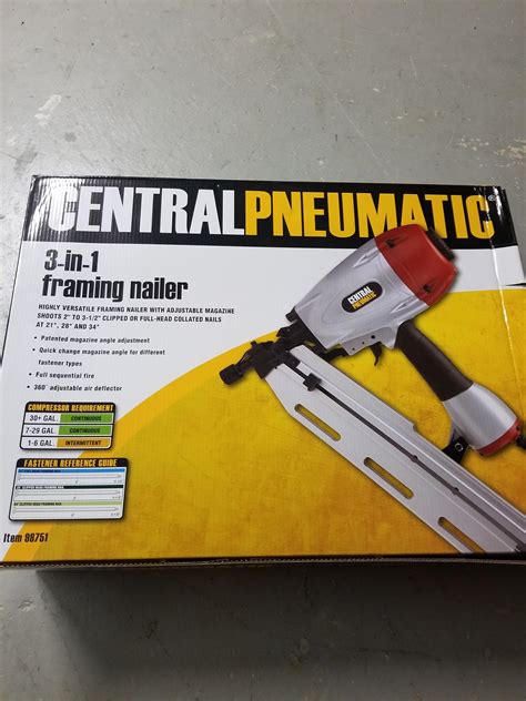 Harbor Freight 3in1 framing nailer - 20% off with great reviews = $85 ...