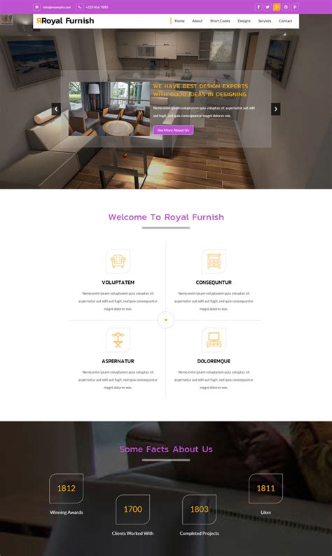 紫色室内家居装修网站模板_站长素材