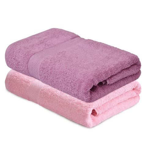haus & kinder 100% Cotton Bath Towel Set of 2, 500 GSM Ultra Absorbent ...
