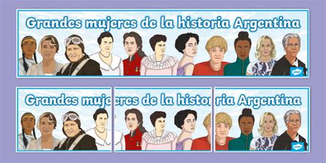 Letrero: grandes mujeres de la historia Argentina - Twinkl