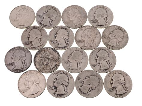Lot - Lot of 20 Washington Silver Quarters Assorted Date