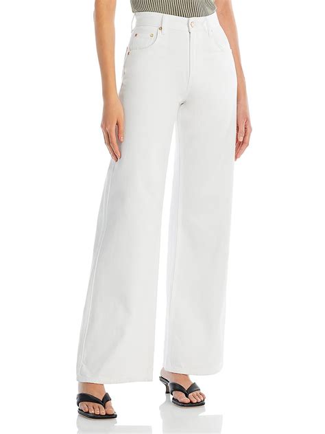 Buy Essentiel Antwerp High Rise Solid Wide Leg Jeans - White At 47% Off ...