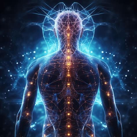 Vea los detalles de la imagen relacionada. Premium AI Image | Human electromagnetic field a subtle radiant energy ...