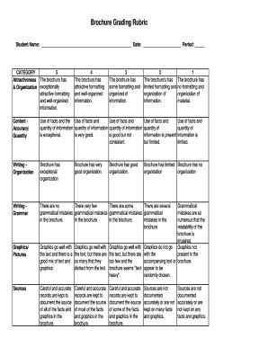 Fillable Online Brochure Grading Rubric Fax Email Print - pdfFiller