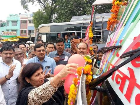 AICTSL बस का शुभारंभ कैबिनेट मंत्री विजयलक्ष्मी साधौ ने किया | AICTSL ...