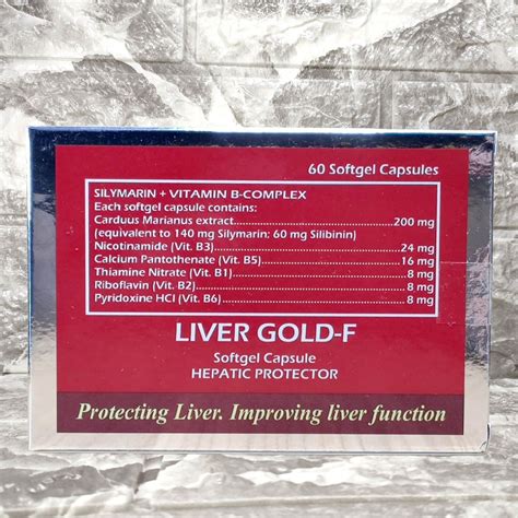 LIVER GOLD F (Silymarin + Vitamin B - Complex) 60 Softgel Capsules | Lazada PH