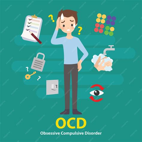 Premium Vector | Ocd obsessive compulsive disorder mental illness signs and symptoms infographic ...