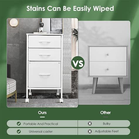 Buy PaNt File Cabinet with 3 Drawers, Rolling Office Filing Cabinet ...