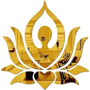 Buy Bikri Kendra - Yoga Golden Mirror Stickers for Wall, Acrylic Mirror ...