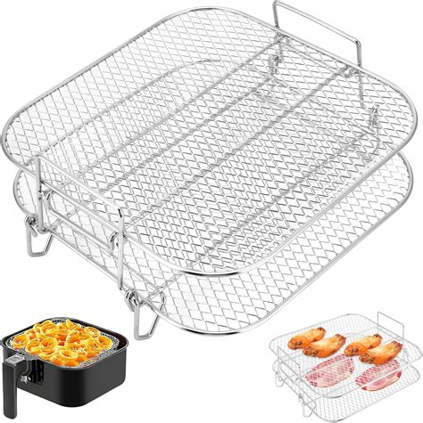 Air Fryer Rack, 304 Stainless Steel Air Fryer Double Layer Rack Air ...
