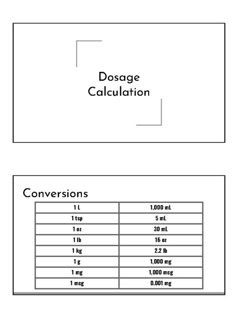 Dosage Calculation Conversions for Nursing (NUR 12) - Studocu