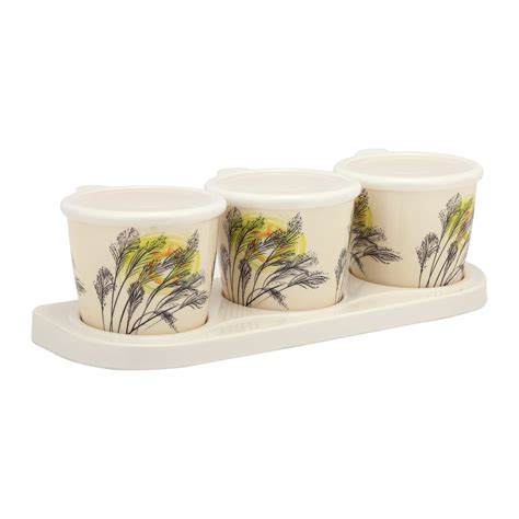 Buy HOME TREE Melamine Jar Containers Set With Stand Tray to Store Dry ...