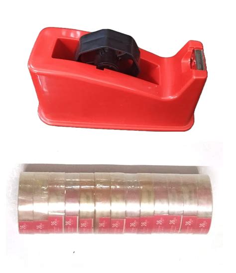 Cello Tape & Heavy Duty Dispenser(Combo 1No. of dispenser + 13 Nos of ...