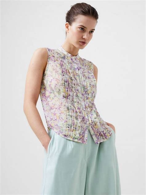 French Connection Donna Ruffle Top, Multi, L