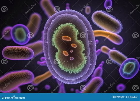 Bacteria Under the Microscope Generative AI Stock Illustration ...