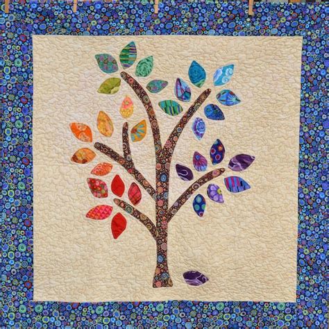 Image result for Hand Embroidered Tree Quilt Pattern