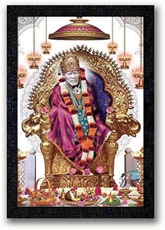 Generic PNF Sai Baba with Wooden Synthetic Frame Painting (Multicolour ...