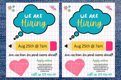 Childcare Hiring Flyer |hiring Flyer | QR Code| Daycare Flyer | A4 Size| Family Day Care ...