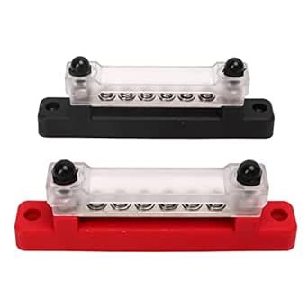 6 Post Power Distribution Block Bus Bar Pair,48V 150A 2 Studs Battery ...
