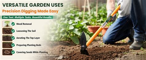FALCON FGWH-200 Garden Hoe 2-in-1 Head Sharp Hand Gardening Tool for ...