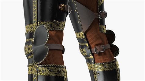 3D Medieval Knight Black Gold Full Armor Holding Zweihander Pose | 3D ...