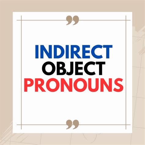 Indirect Object Pronouns French