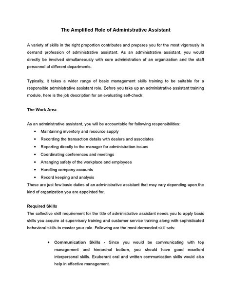 Administrative Assistant Job Description