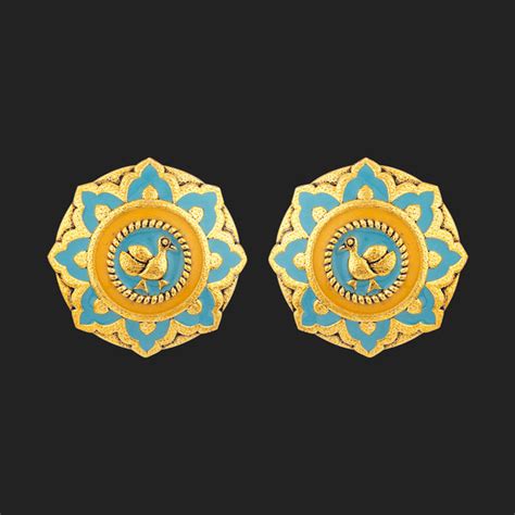 Gwalior Gold Toned Floral Stud Earrings – VOYLLA