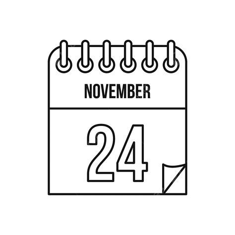 November Calendar Clip Art Black And White