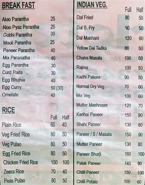 Menu at Raja Hotel, Gurugram, Near Guru Dronacharya Metro Station ...
