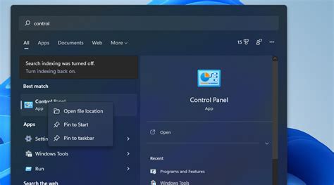 Image result for Windows Start Menu Control Panel