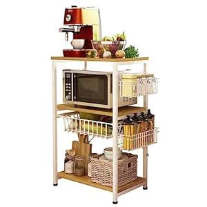 INDIDECOR 46600 Floor-Standing Kitchen Microwave Oven Rack 3 Layers ...