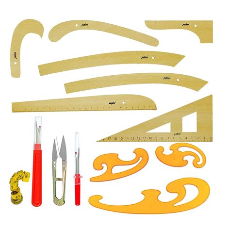 FDM 14 Piece Wooden Fashion Drawing Ruler Curved and India | Ubuy