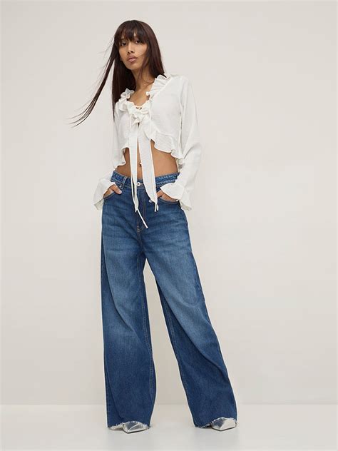 Buy Nuon White Ruffle-Detailed Crop Top from Westside