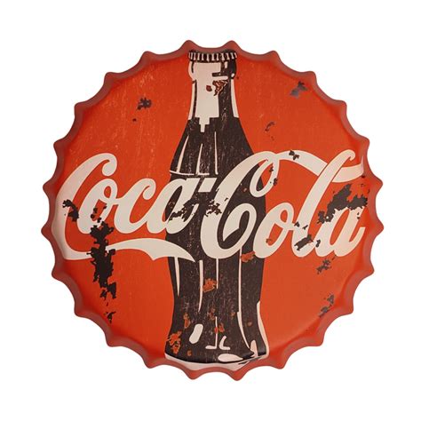 Bottle Caps wall decor sign - C Cola Retro (14"x14") — eazy wagon