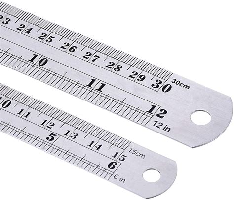 Shree Shyam™ 2 Pack Steel Scale Straight Rulers, Stainless Steel 6 and ...