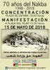 70 años de ocupación de Palestina. Concentracion 15 de mayo ...