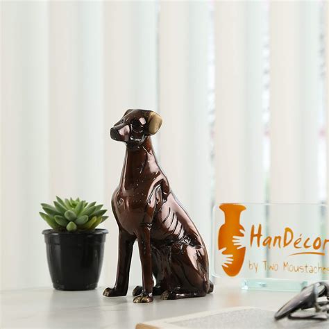 Two Moustaches Brass Vintage Dog Showpiece (Brown_ 4.5 inches X 2.5 ...