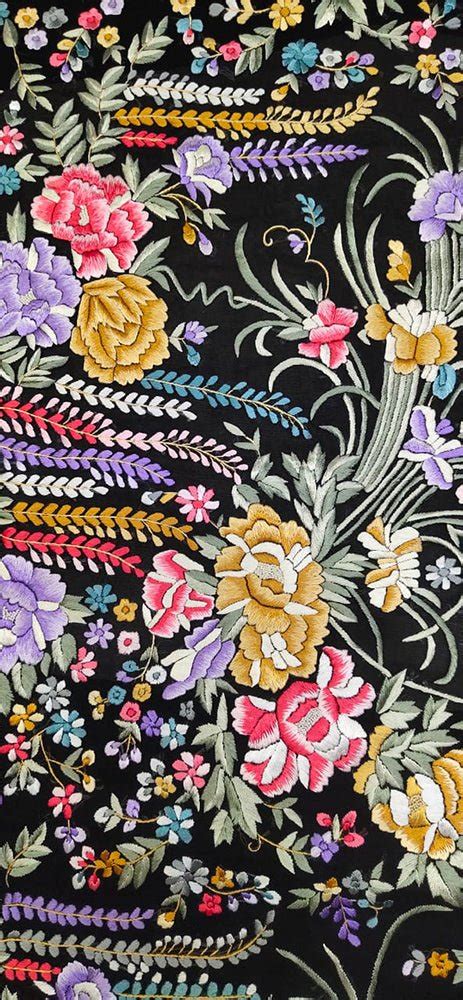 Black Hand Embroidered Parsi Work Pure Georgette Unstitched Jacket ...