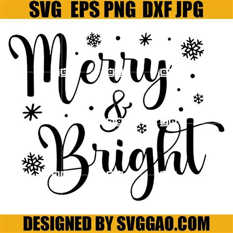 Merry & Bright SVG, Merry Christmas SVG – SVGGAO
