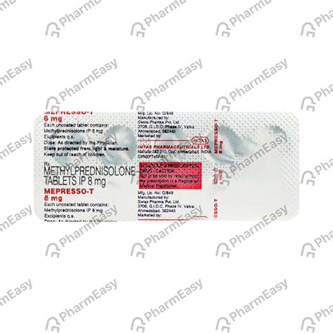 Mepresso T 8 MG Tablet (10): Uses, Side Effects, Price & Dosage | PharmEasy
