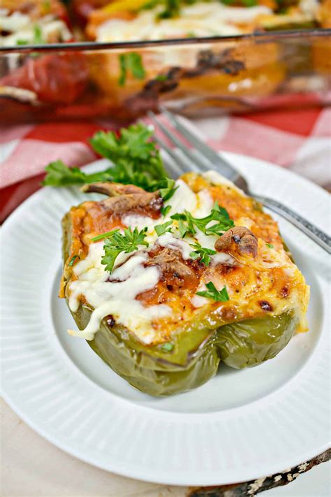 Parmesan Chicken Stuffed Peppers Recipe - Sweet Pea's Kitchen